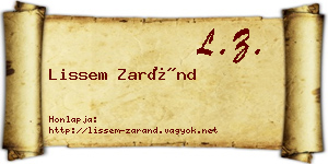 Lissem Zaránd névjegykártya